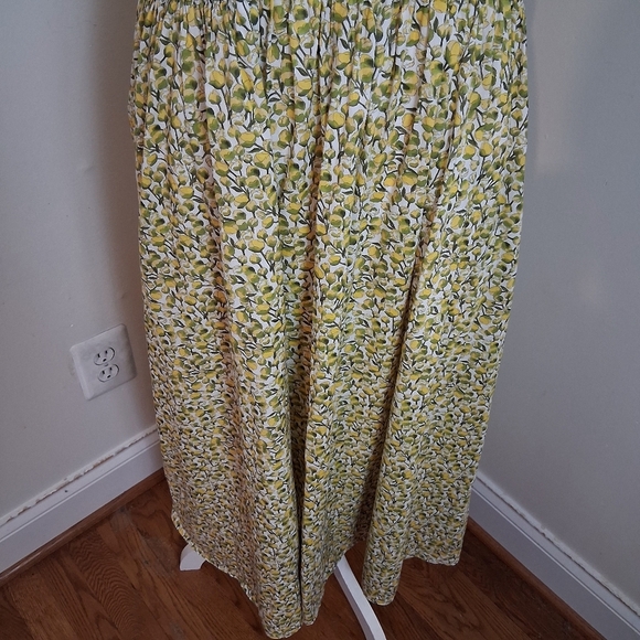 J. Crew Fitted Waist Shirtdress In Butter Yellow with Liberty Fabric Size 12 - Picture 10 of 13